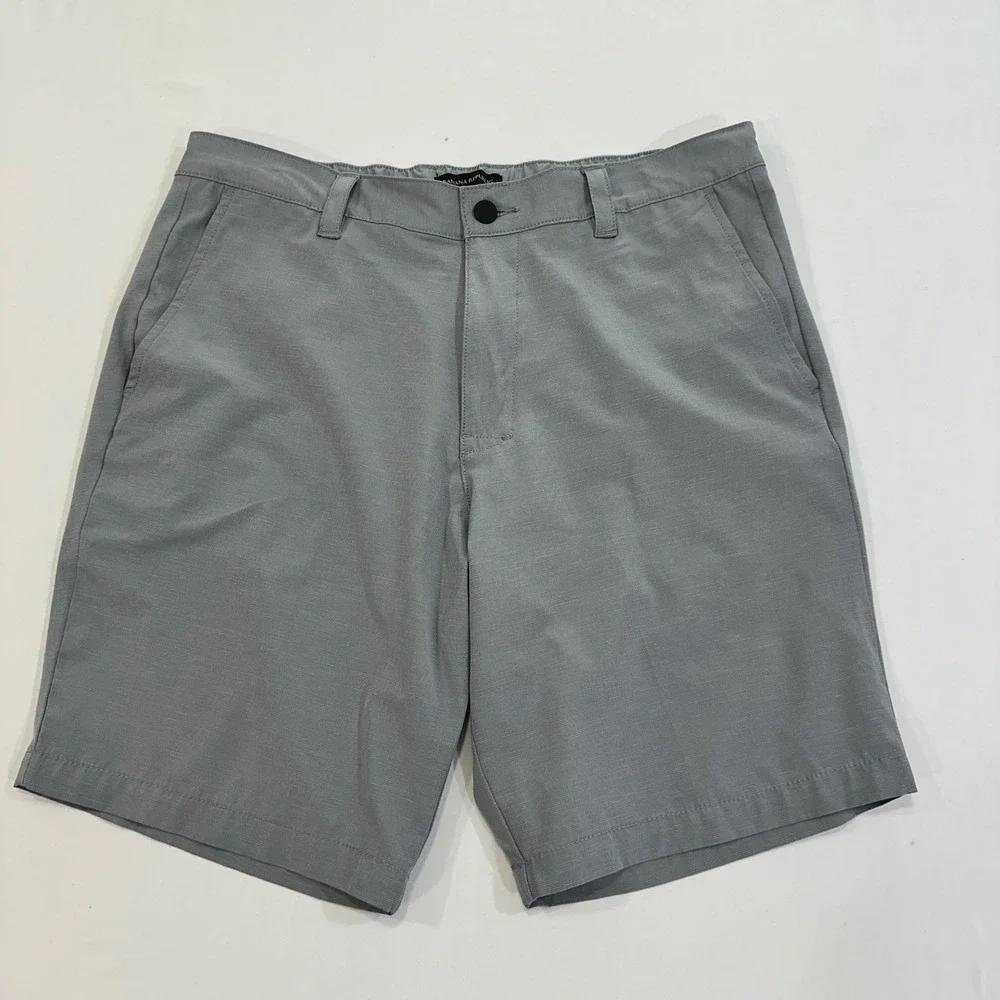 Banana Republic Core Temp Shorts Mens 36 Grey Elastic Waist Performance Gorpcore